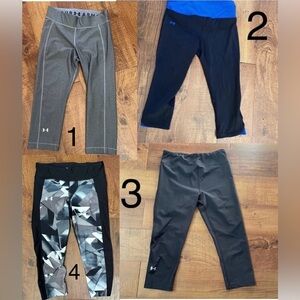 Under Armour compression crop leggings bundle 4 pairs women Sz medium